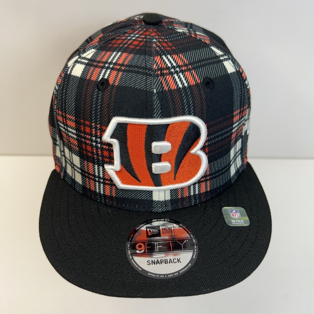 CINCINNATI BENGALS New Era 9Fifty SnapBack Hat Adjustable Sideline Plaid Cap NWT